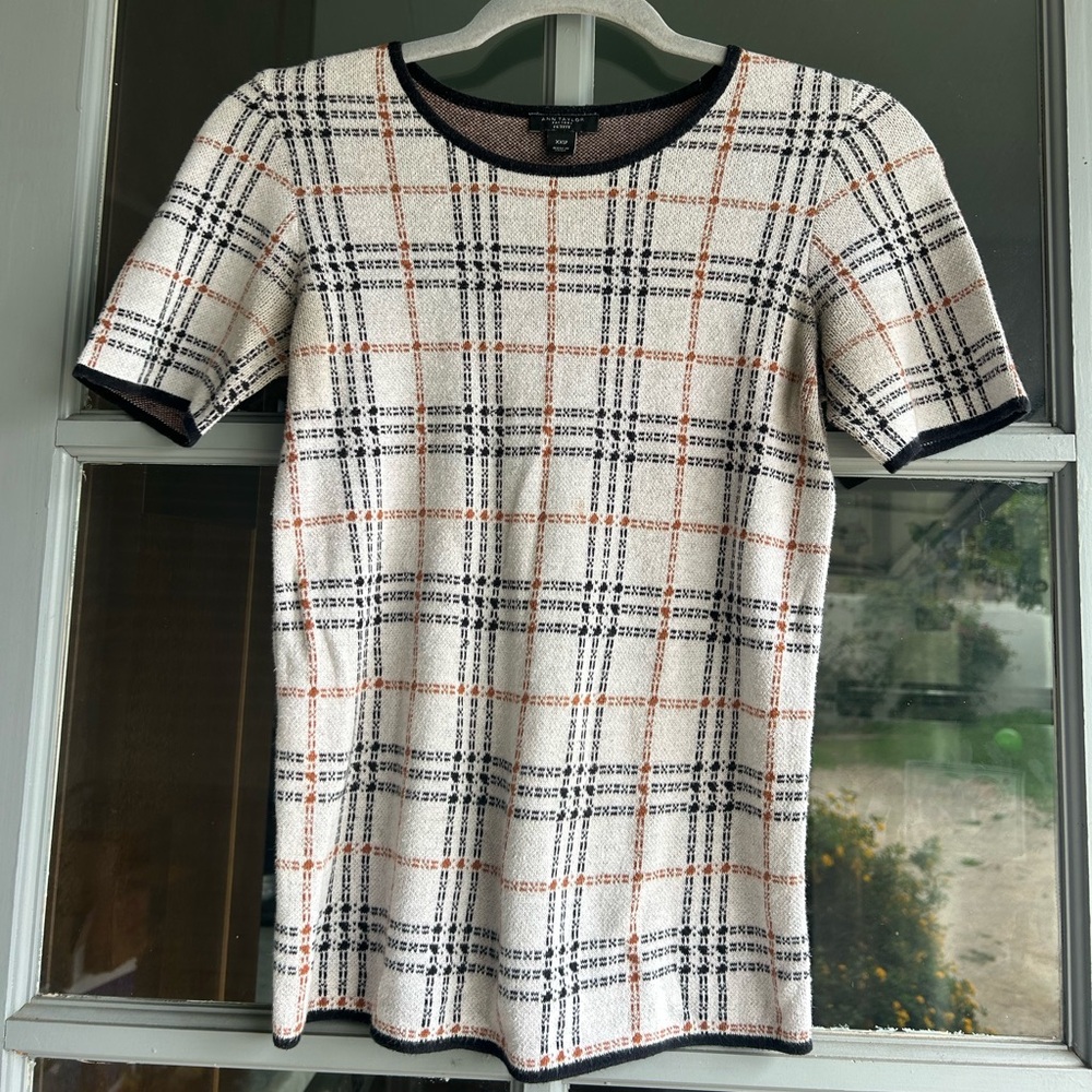 Ann Taylor Factory Plaid Knit Top